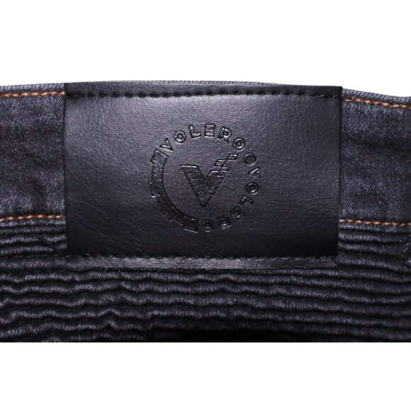 Volero Mens Dark Wash Slim Fit Biker Moto Style Cargo Jeans Grunge Streetcore - Picture 3 of 10